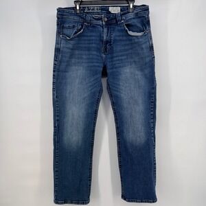 TK AXEL Slim Boot Jeans Mens 36x32 Blue Denim Stretch Casual Pants